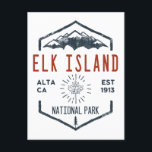 Elk Island National Park Canada Vintage Distressed Postcard<br><div class="desc">Elk Island National Park Distressed Badge with unique park themed maple leaf design. The park plays an important part in the conservation of the Plains bison.</div>