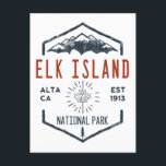 Elk Island National Park Canada Vintage Distressed Postcard<br><div class="desc">Elk Island National Park Distressed Badge with unique park themed maple leaf design. The park plays an important part in the conservation of the Plains bison.</div>