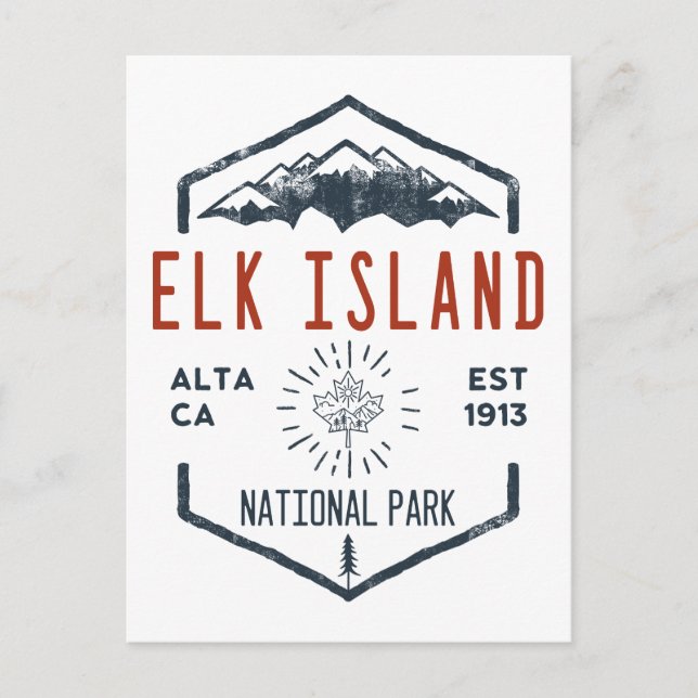 Elk Island National Park Canada Vintage Distressed Postcard (Front)