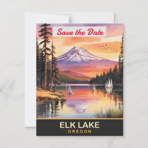 Elk Lake Oregon Mountain Wedding Invitation