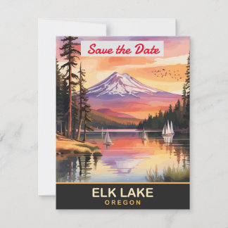 Elk Lake Oregon Mountain Wedding Invitation