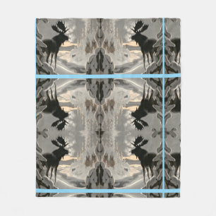"Elk Misty Morning" Fleece Blanket