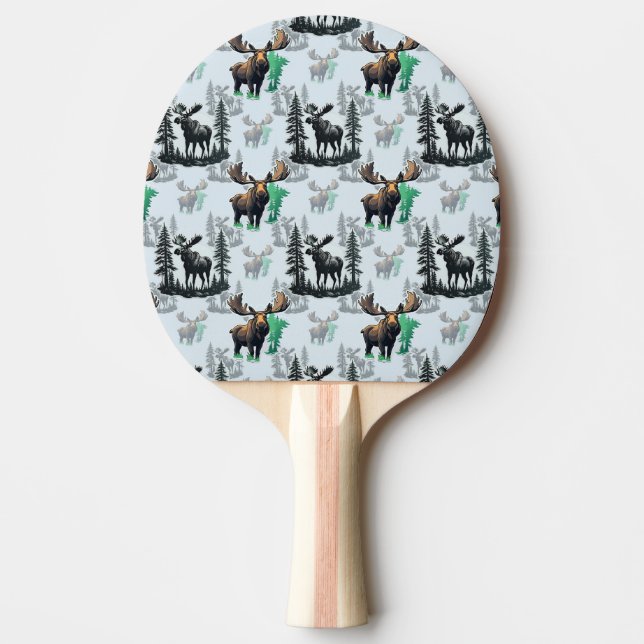 Elk Moose Antlers Deer Pattern Design  Ping Pong Paddle (Front)