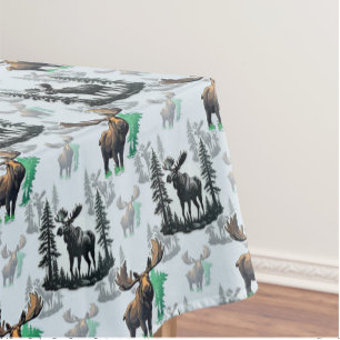 Elk Moose Antlers Deer Pattern Design  Tablecloth