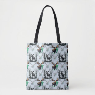 Elk Moose Antlers Deer Pattern Design  Tote Bag