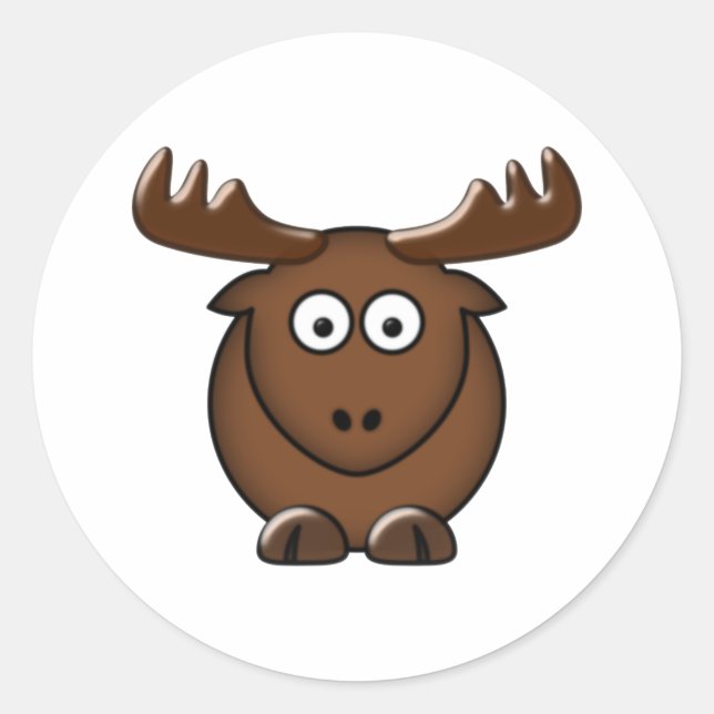 elk moose classic round sticker (Front)