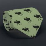 Elk on Green Tie<br><div class="desc">Repeat pattern of a bugling bull elk in silhouette on a solid earthy green background.  Ties make the best gift for men still,  right? By Melissa J Barrett</div>