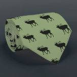 Elk on Green Tie<br><div class="desc">Repeat pattern of a bugling bull elk in silhouette on a solid earthy green background.  Ties make the best gift for men still,  right? By Melissa J Barrett</div>