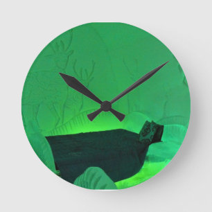 Elk Room at Hotel de Glace, Quebec, Canada Round Clock