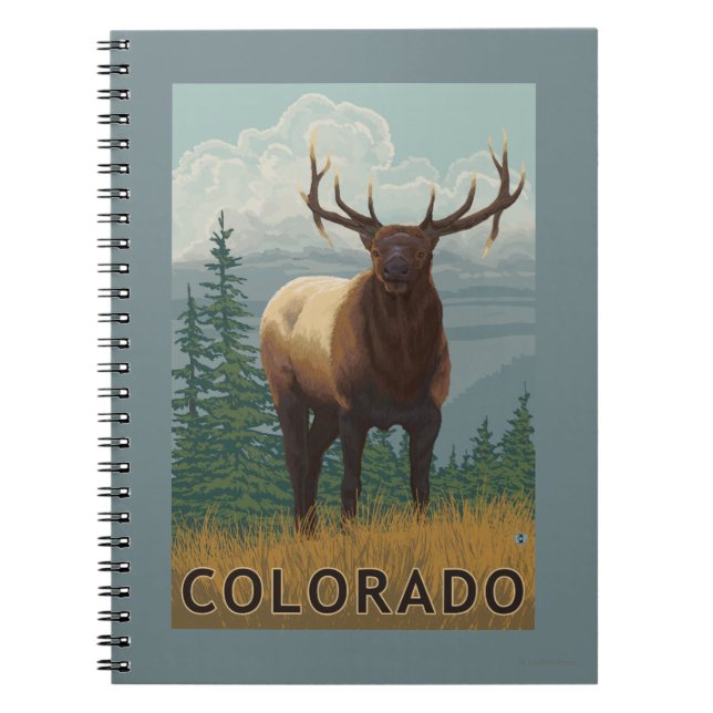Elk SceneColorado Notebook (Front)