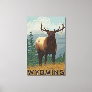 Elk SceneWyoming Canvas Print