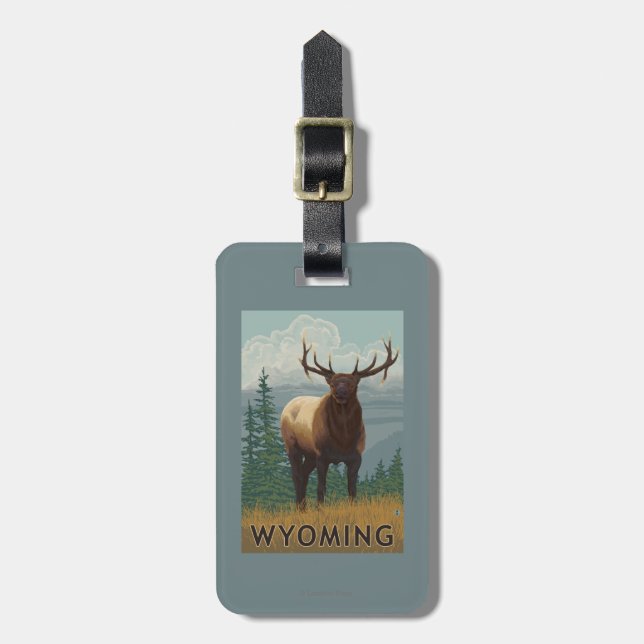 Elk SceneWyoming Luggage Tag (Front Vertical)
