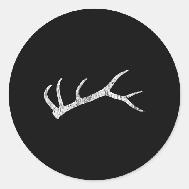 Elk Shed Rack Horn Hunting  Classic Round Sticker (Front)