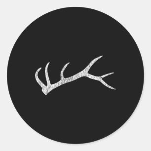 Elk Shed Rack Horn Hunting Classic Round Sticker