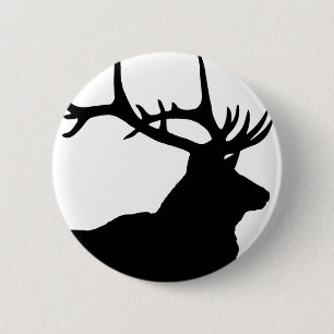 Elk Silhouette 2 Inch Round Button
