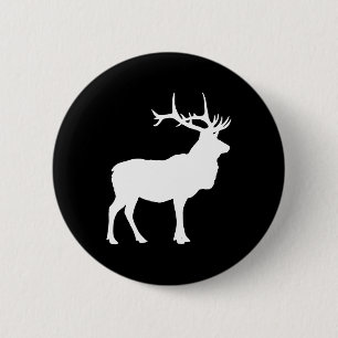 Elk Silhouette 2 Inch Round Button