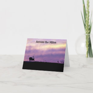 Elk Silhouette à la carte de voeux coucher du sole