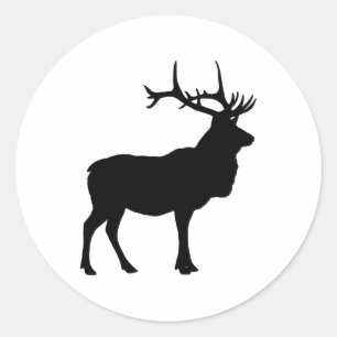 Elk Silhouette Classic Round Sticker