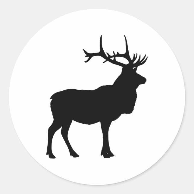 Elk Silhouette Classic Round Sticker (Front)