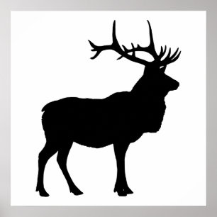 Elk Silhouette Poster