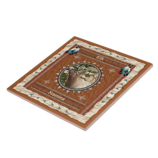 Elk  -Stamina- Ceramic Tile (Side)