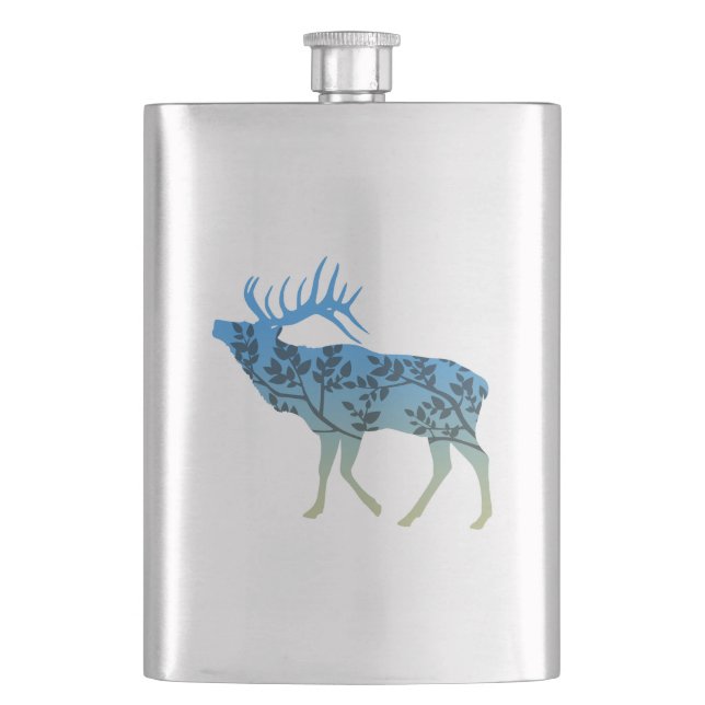 Elk Tree Hip Flask (Front)