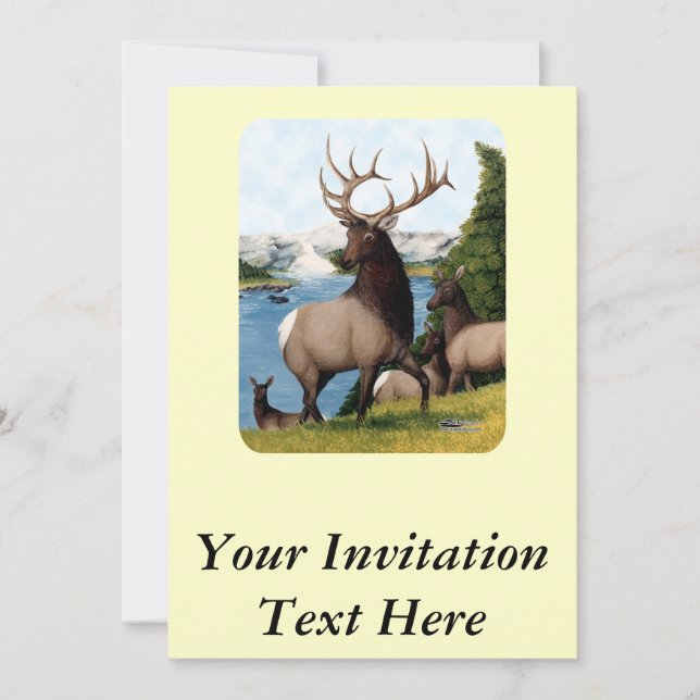 Elk Wapiti Invitation (Front)