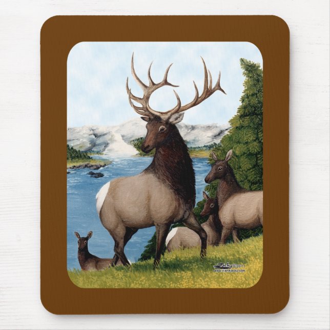 Elk Wapiti Mouse Pad (Front)