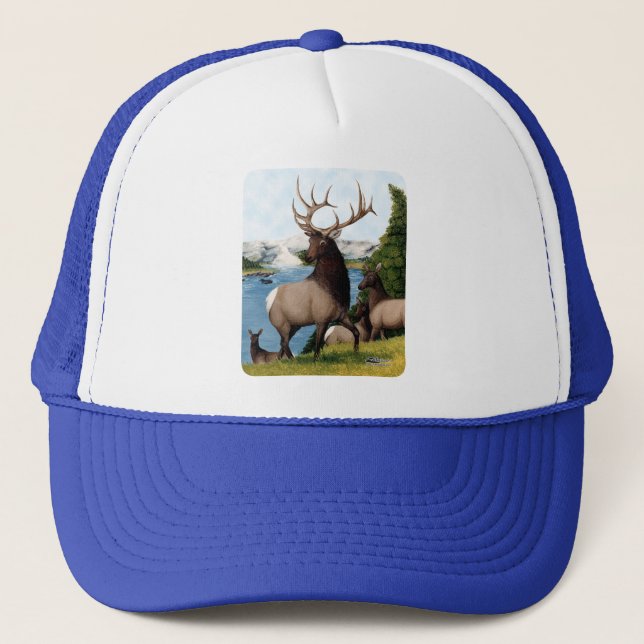 Elk Wapiti Trucker Hat (Front)