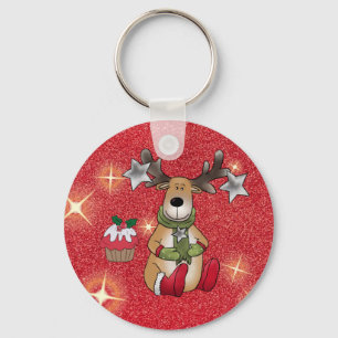 Elk with star keychain