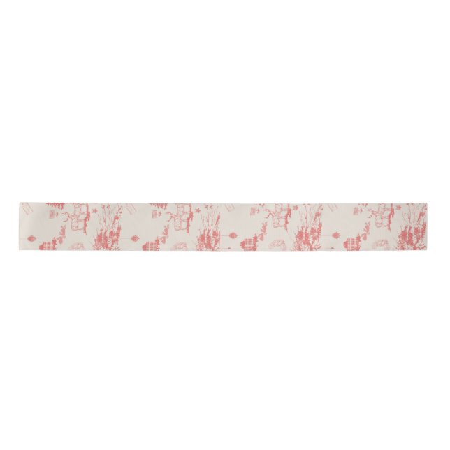 Elk Woods French Toile Satin Ribbon (Front)