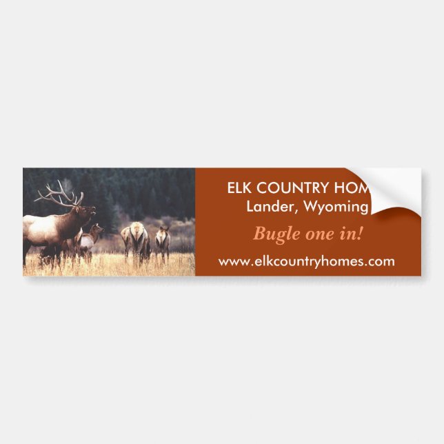 Elk, www.elkcountryhomes.com, ELK ... - Customized Bumper Sticker (Front)