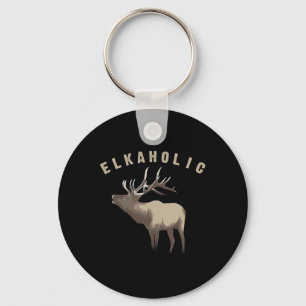 Elkaholic Shirt Cute Elk Hunting Lovers Funny Gift Keychain