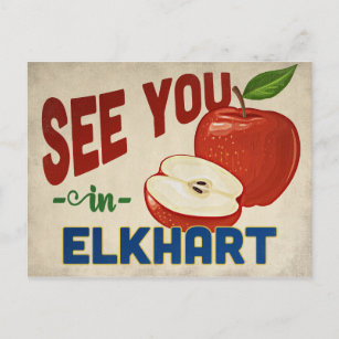 Elkhart Indiana Apple - Vintage Travel Postcard