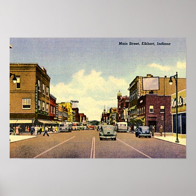 Elkhart, Indiana Main Street Poster (Front)
