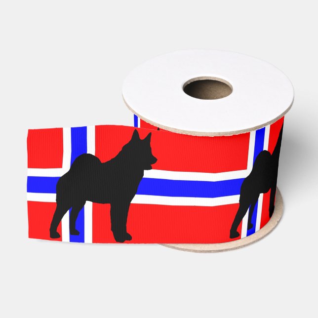 elkie silo on norway-flag grosgrain ribbon (Spool)