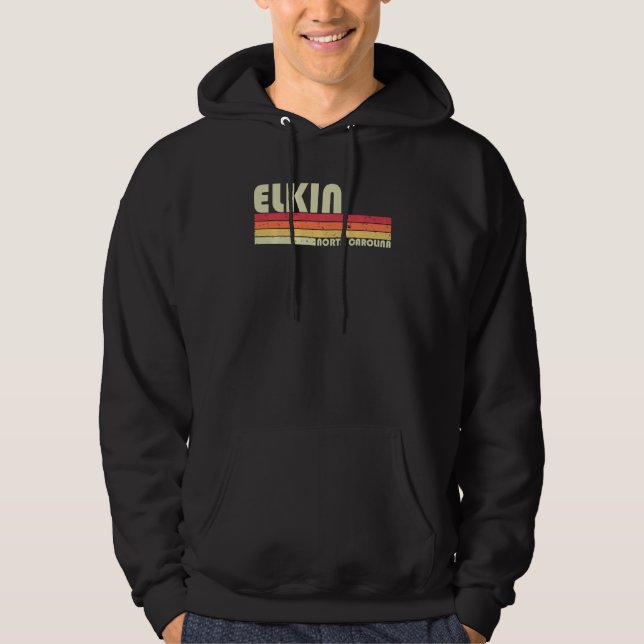 Elkin Nc North Carolina Funny City Home Roots  Ret Hoodie (Front)