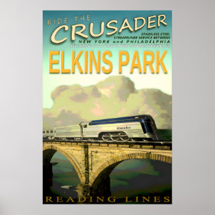 ELKINS PARK New Jersey -Reading Lines CRUSADER New Poster