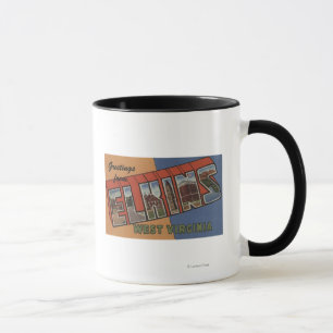 Elkins, West Virginia - Large Letter Scenes Mug
