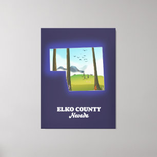 Elko County Nevada map Canvas Print