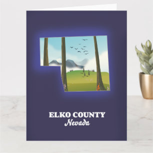 Elko County Nevada map Card