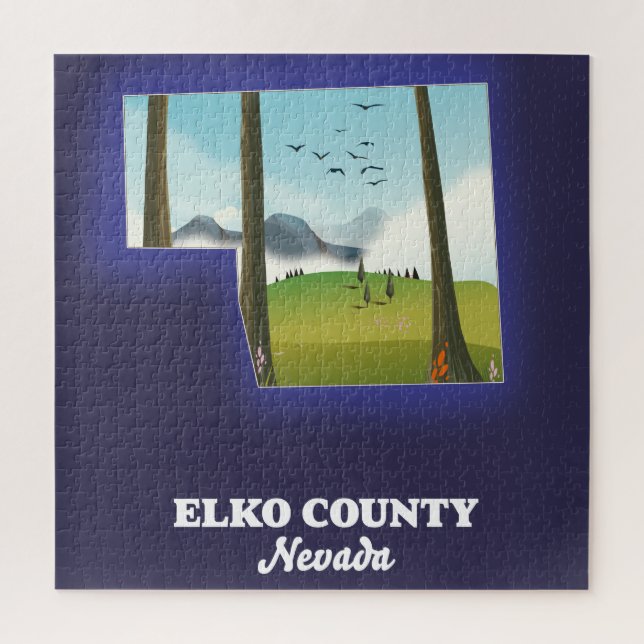 Elko County Nevada map Magnet Jigsaw Puzzle (Vertical)