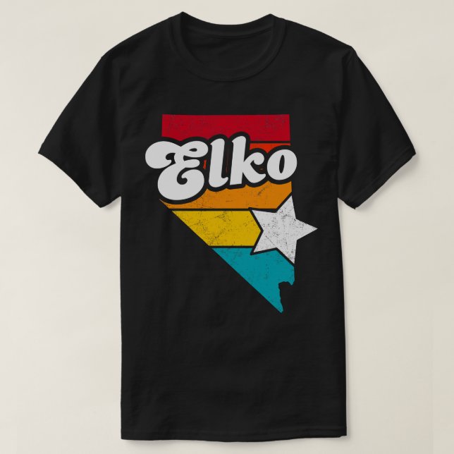Elko Nevada Vintage Distressed Souvenir 2 T-Shirt (Design Front)