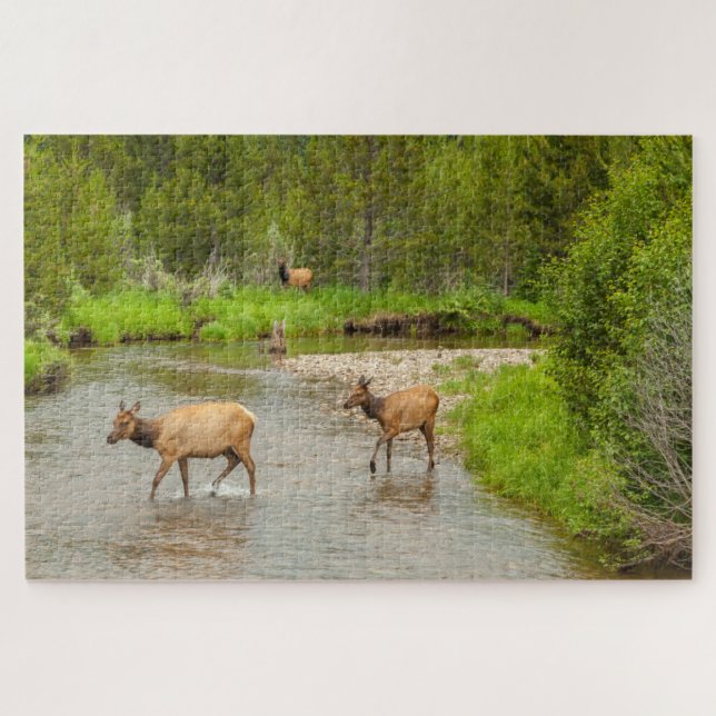 Elks Crossing the Colorado River Jigsaw Puzzle (Horizontal)