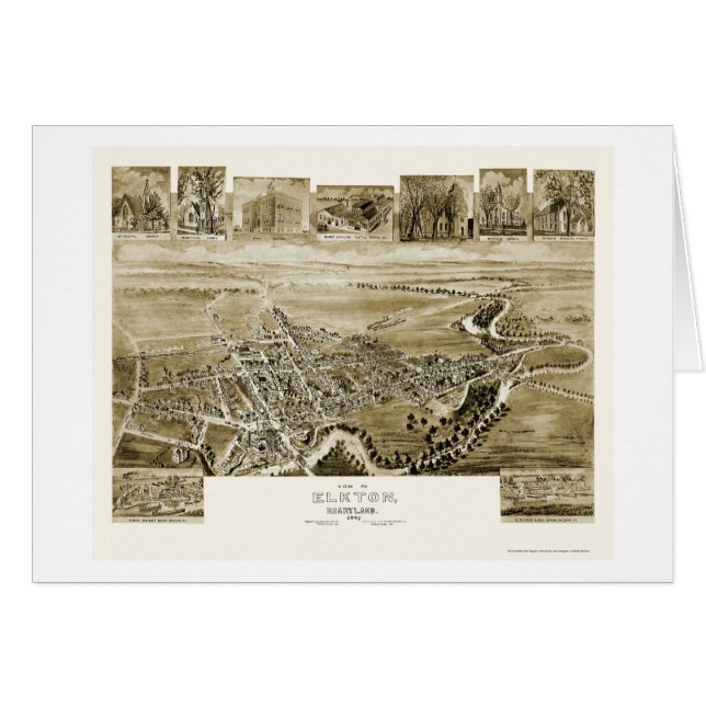 Elkton, carte panoramique de DM - 1907 (Devant horizontal)