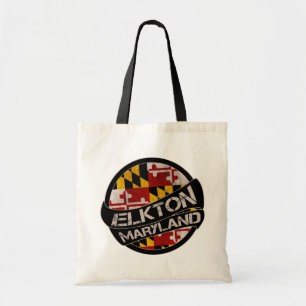 Elkton Maryland flag grunge tote bag