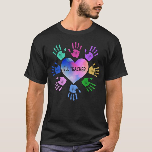 ELL Teacher Hand Heart T-Shirt (Front)