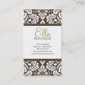 Ella #5 Brown Damask Chic Business Card