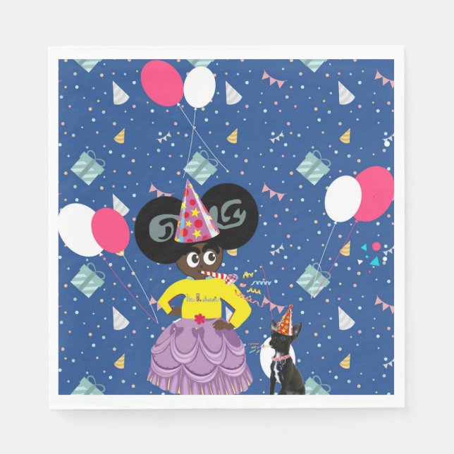 Ella B. Jenkins party napkin blue (Front)