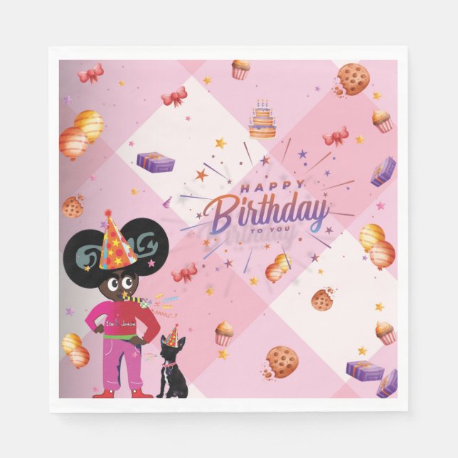 Ella B. Jenkins Pink party napkins (Front)